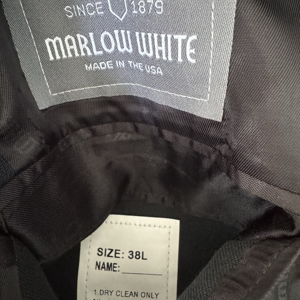 Marlow White Officer ASU Coat Men 38L Blue Army Uniform Dress Jacket Gold Button - Picture 6 of 15